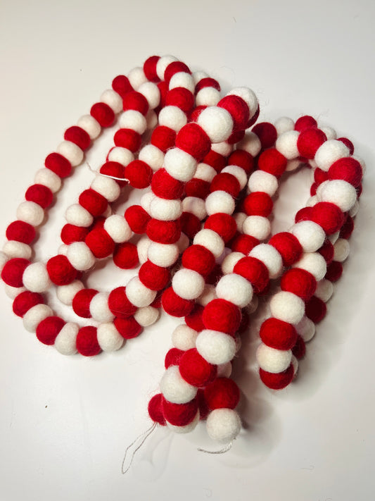 Red and White Felt Garland