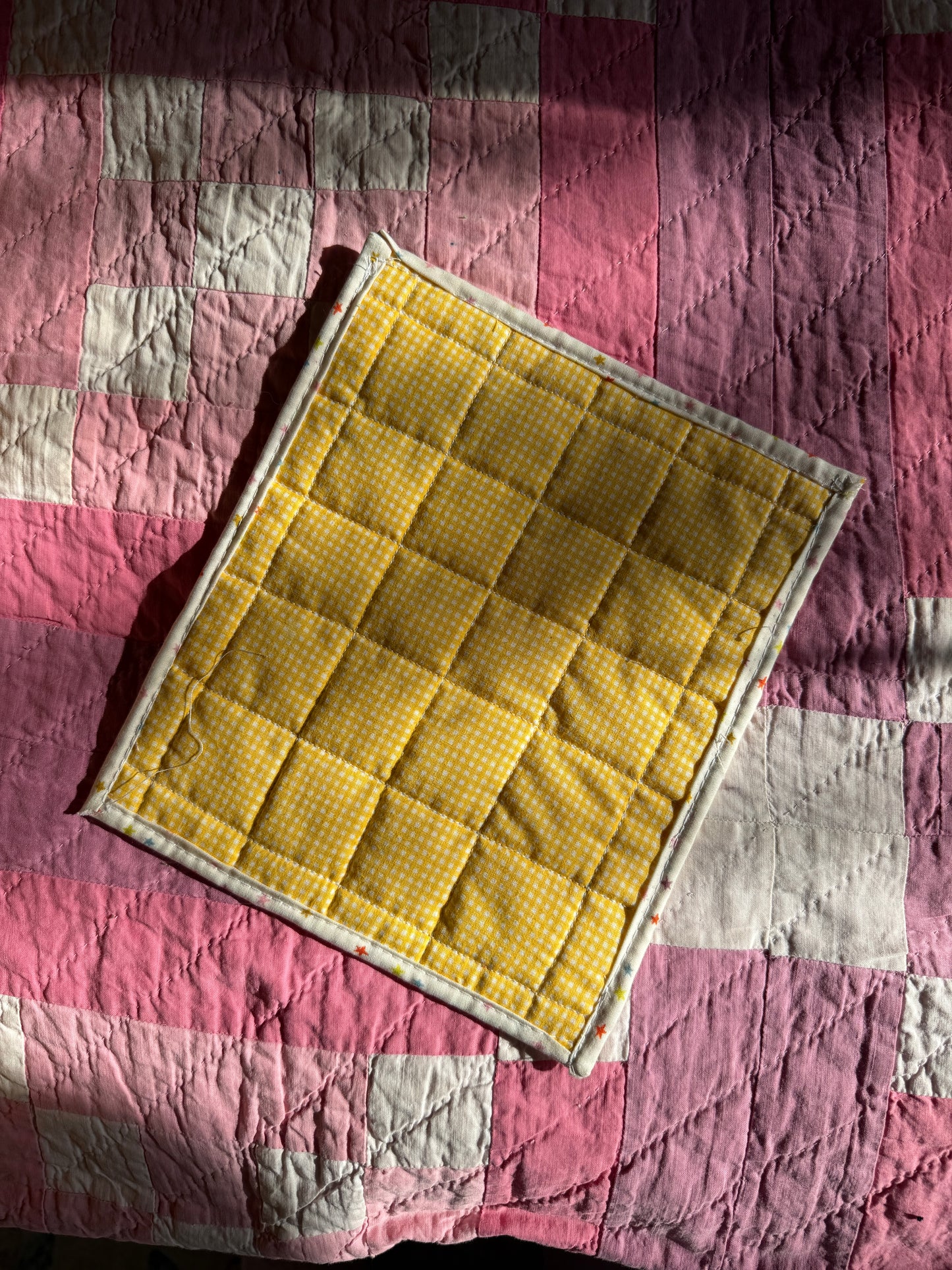 Handmade Sewn Scrappy Strawberry Wall Hanging or Trivet