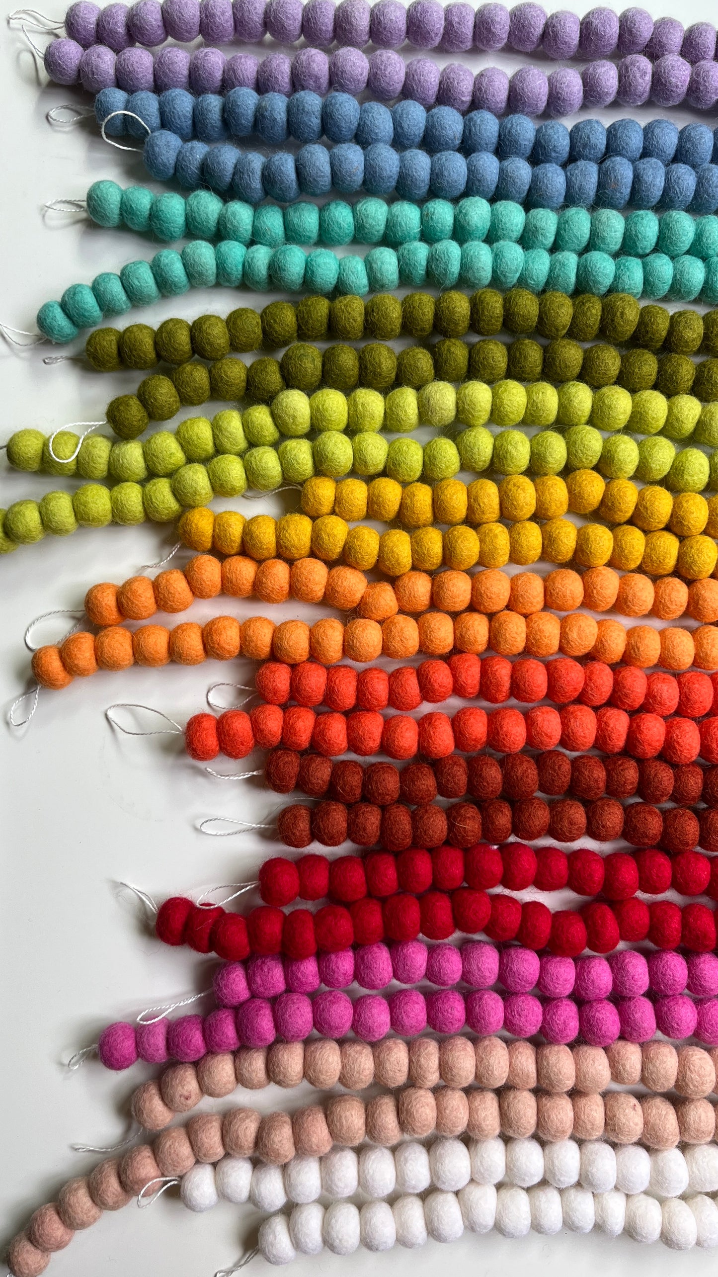 Solid Colored Felted Garland