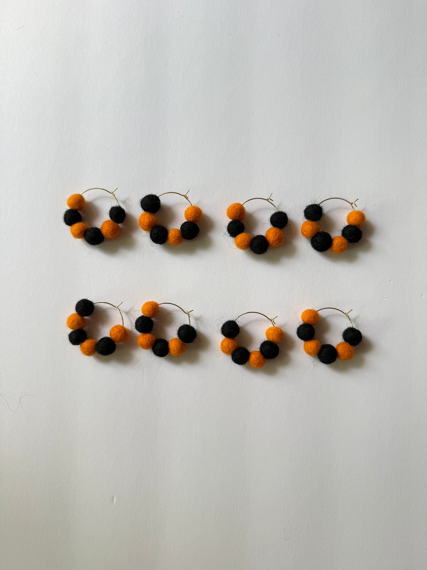Halloween Felt Ball Hoop Earring