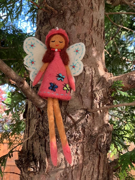 Saffron Fairy Felt Ornament