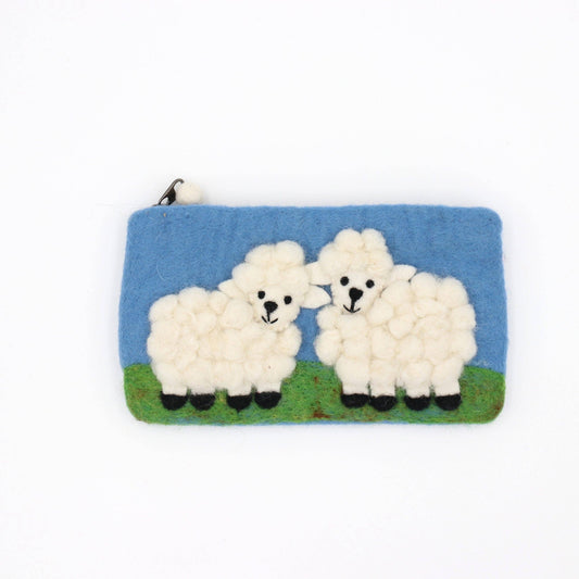 Smiling Sheep Felt Coin Purse