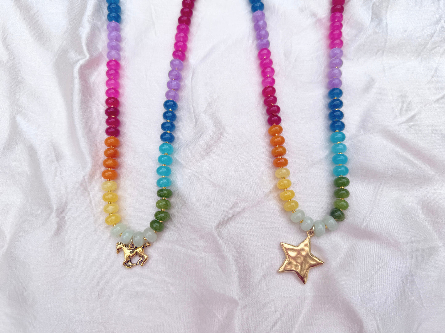 Rainbow Charm Beaded Necklace