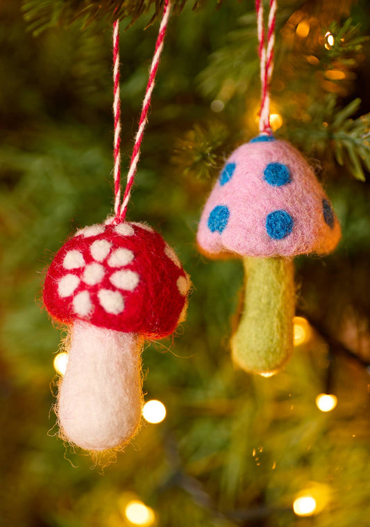 Mushroom Felt Ornament