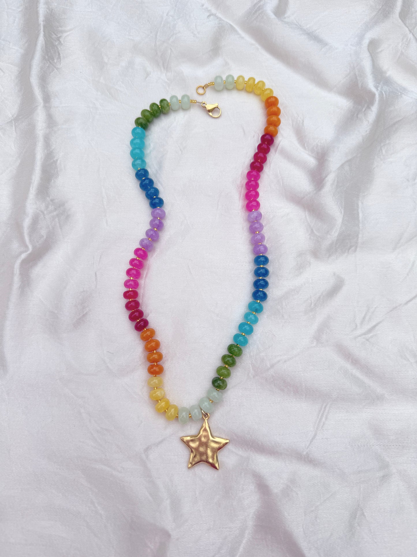 Rainbow Charm Beaded Necklace