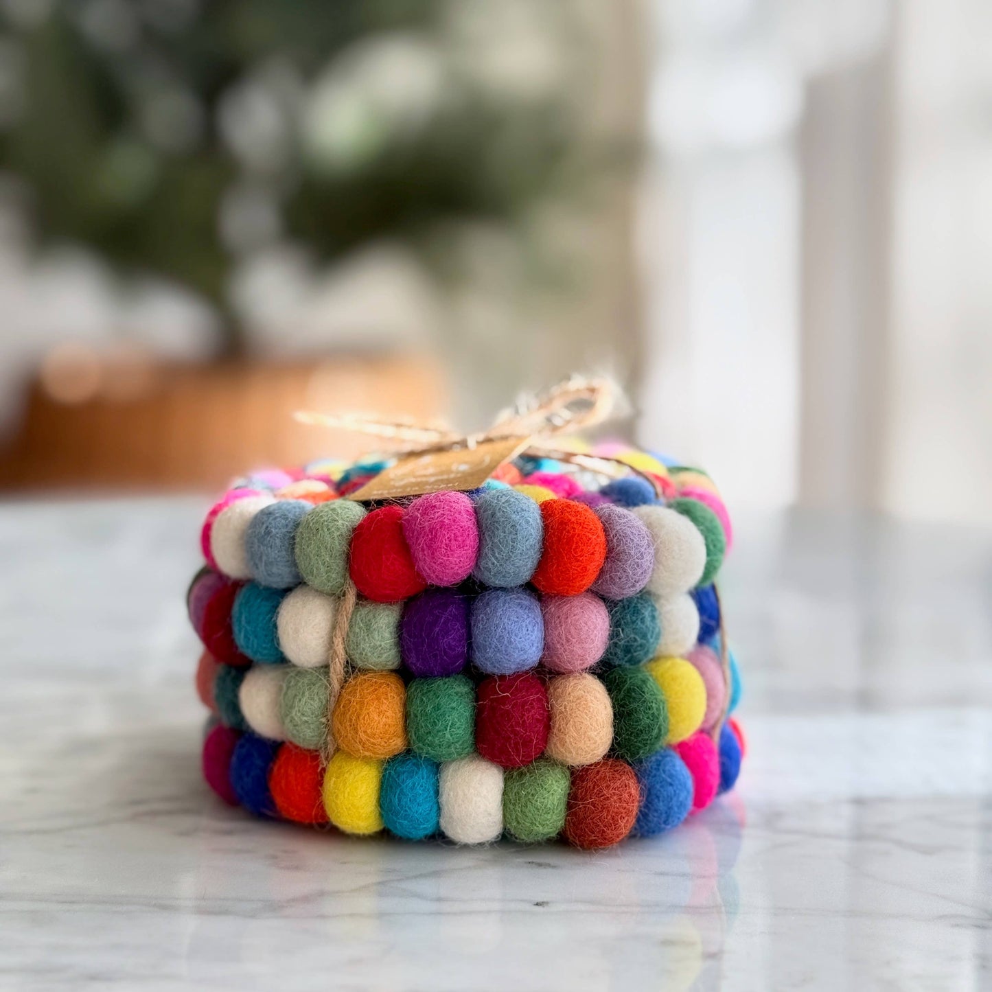 Felt Rainbow Circle Coasters