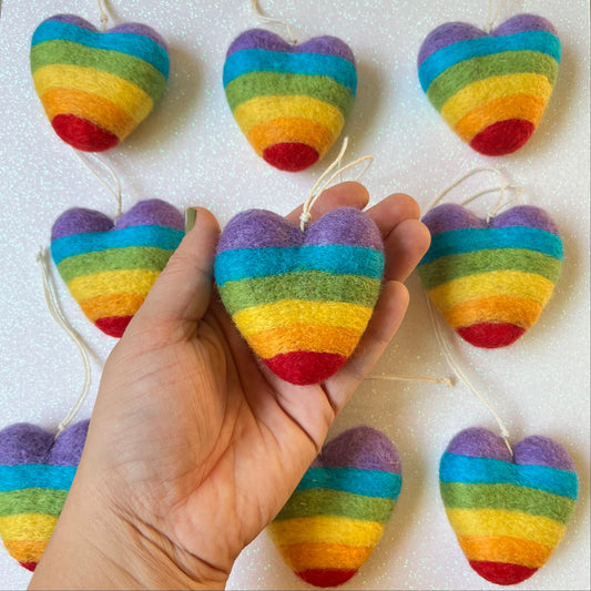 Rainbow Heart Ornament