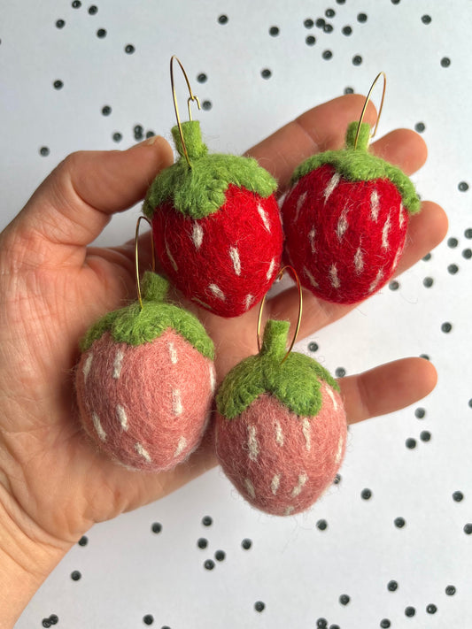 Organic Strawberry Earrings