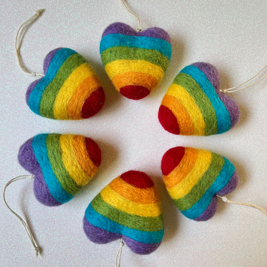 Rainbow Heart Ornament