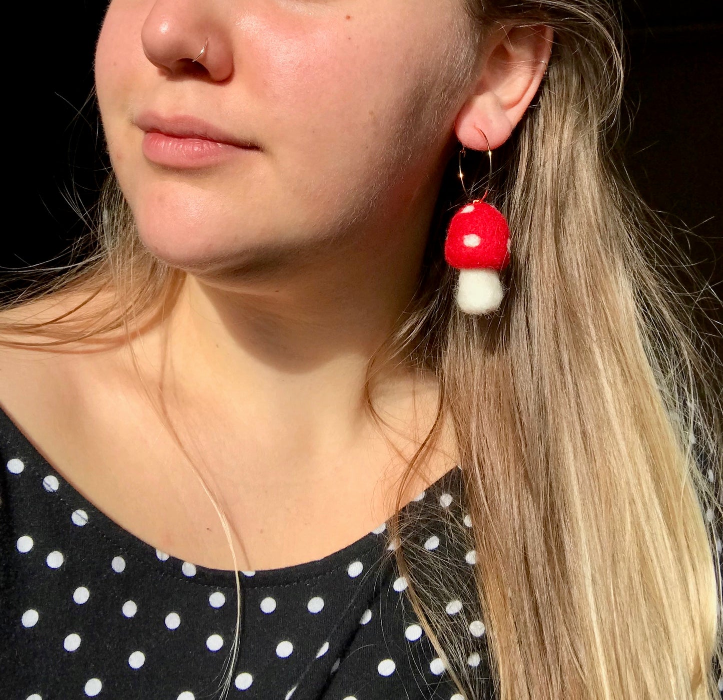 Mini Mushies Felt Earrings