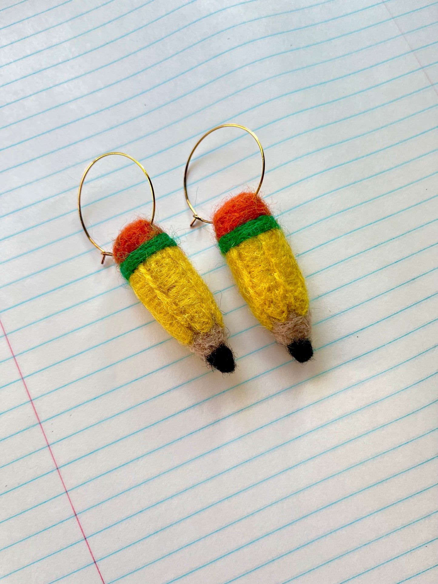 Felted Pencil Earring