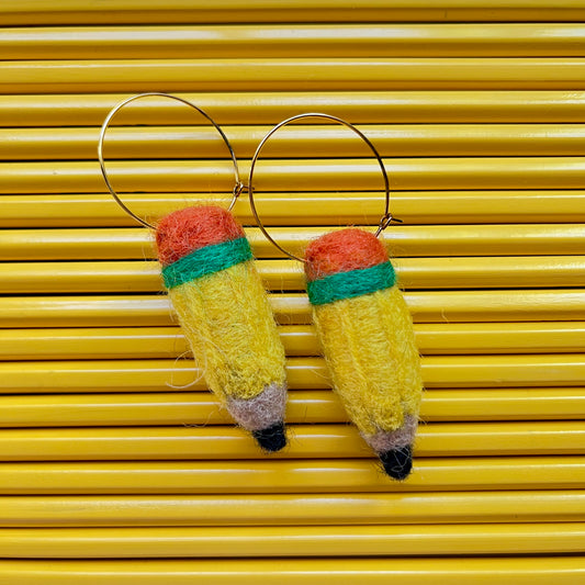 Felted Pencil Earring