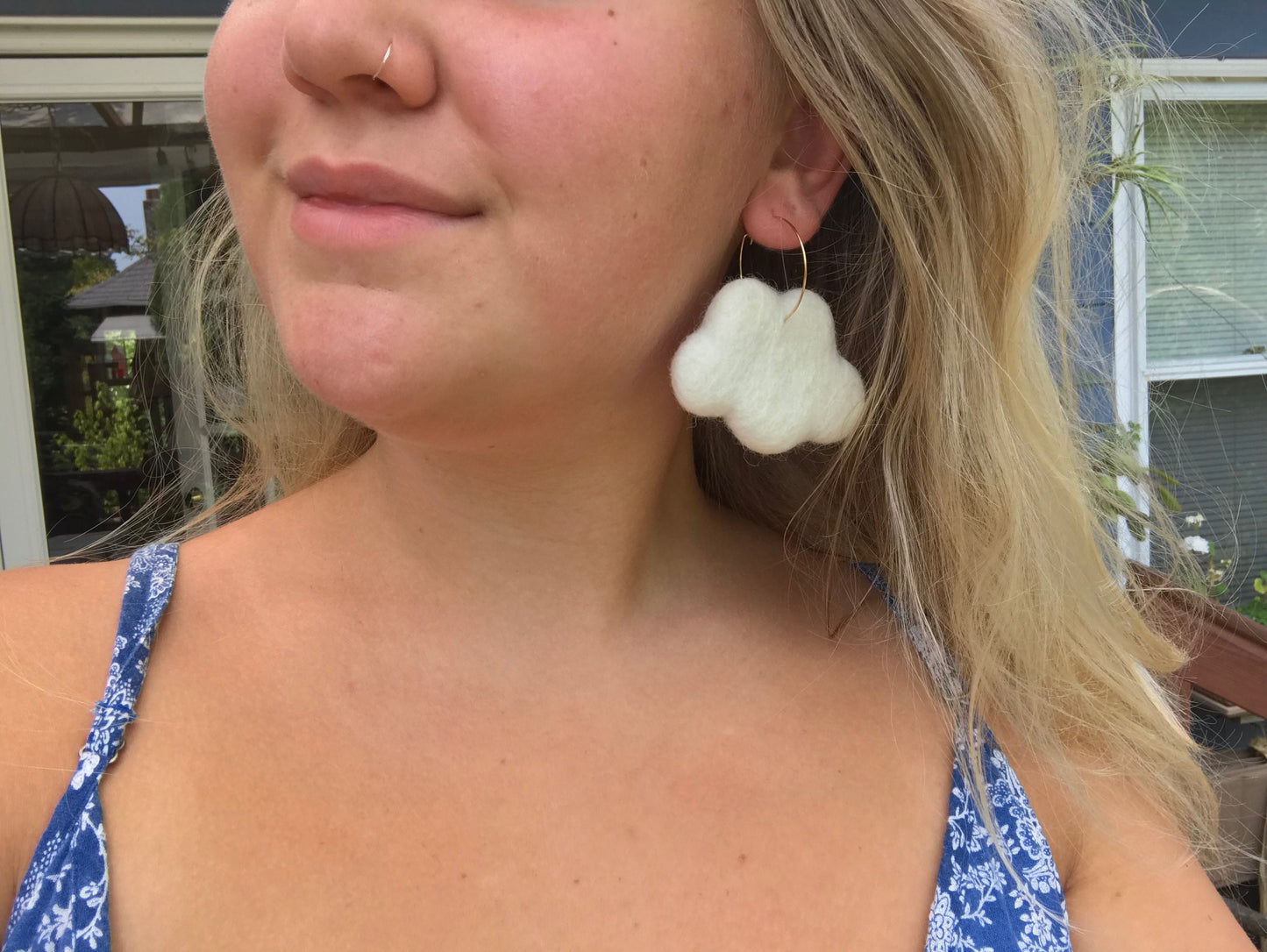 Cloud Felt Earrings
