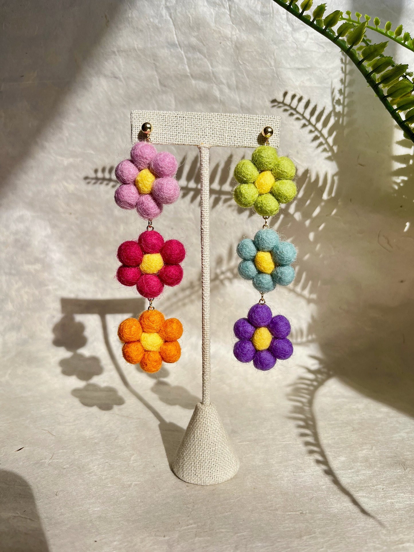 Rainbow Flower Power Earrings