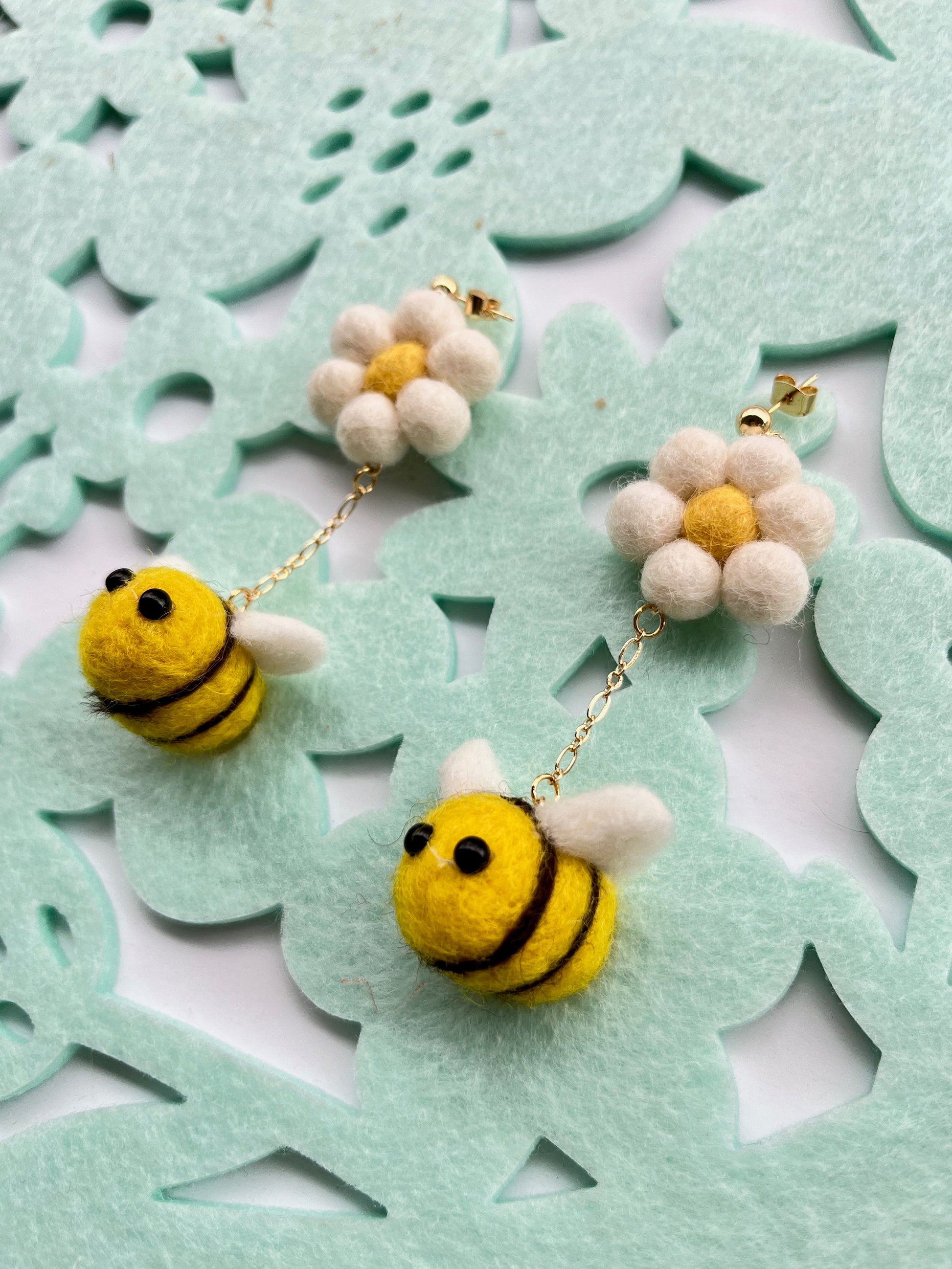 Some Polymer Clay Bee Earrings : r/jewelrymaking